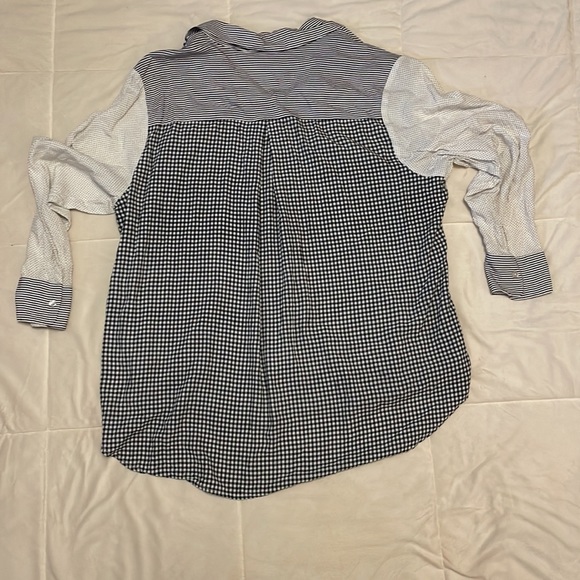 Unique mixed-print plus-size business casual blouse 👚 - Picture 5 of 6